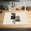Aardetinten - Abstracte compositie - Eenvoudige vormen Inductie beschermer vinyl 3mm klein -sfeer5