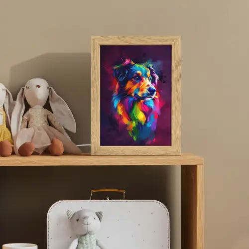 Hond - Kleurrijk - Dier - Dierenhoofd Light Box met kabel klein -sfeer2_kind