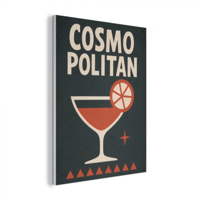 Cocktail - Zwart - Illustratie PET vilt klein -3d