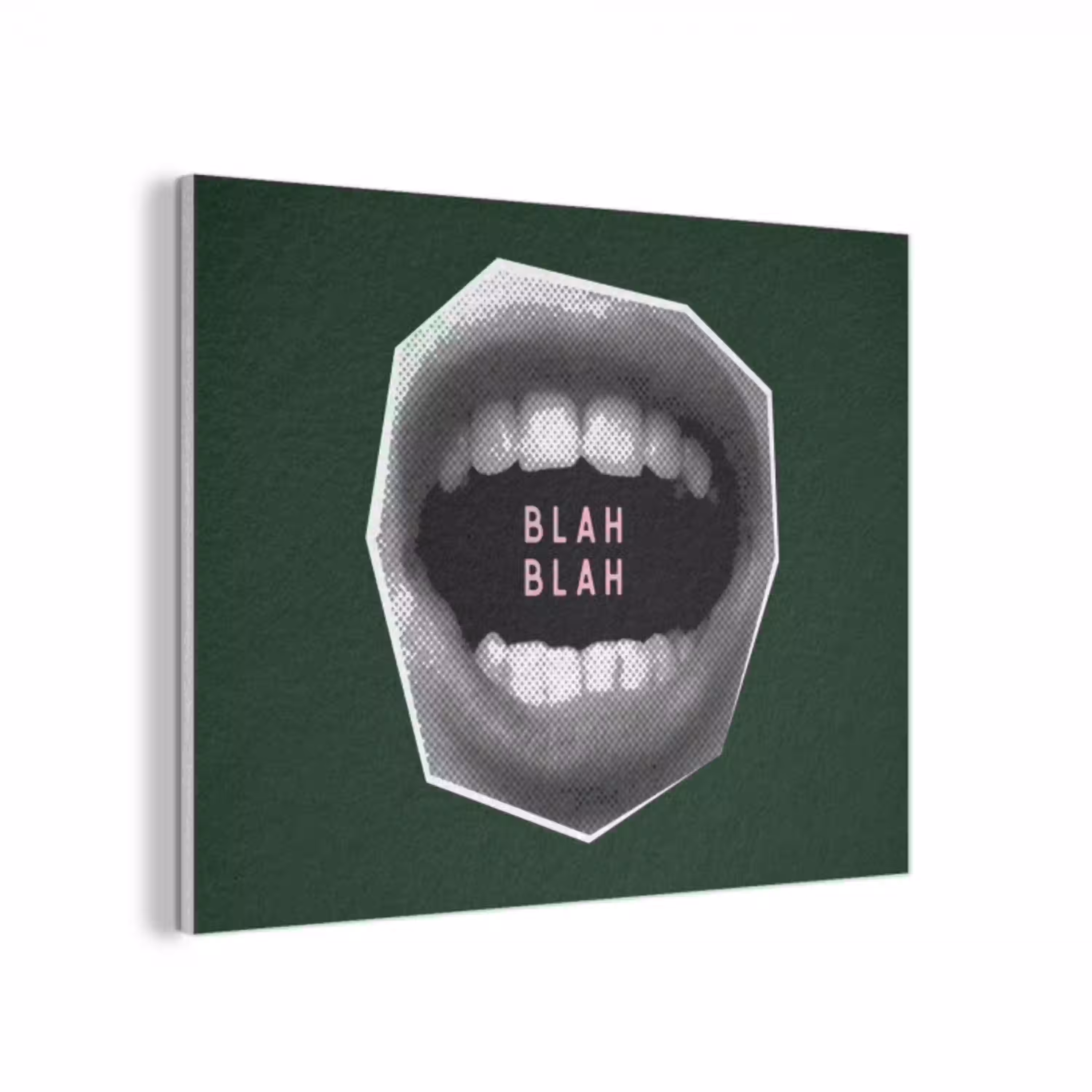 Mond - Groen - Illustratie - BLAH BLAH PET vilt klein -3d