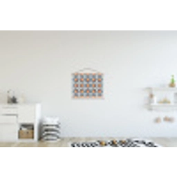 Traditioneel - Tegel - Oranje textielposter latten blank klein 122 -kinderkamer
