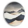 Bergen - Donkerblauw - Landschap Akoestische PET Vilt - Rond klein -3d