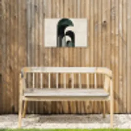 Bogen - Donkergroen - Lijnen Tuinposter op houten frame 2 cm dik klein -sfeer4