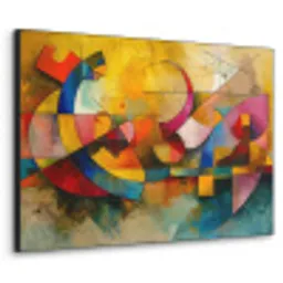 Kunst - Abstract - Aesthetic - Kleurrijk - Art Textielframe zwart klein -3d