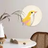 Vogel - Minimalistisch - Geel Wandcirkel kunststof plaat 5mm dik klein -sfeer4