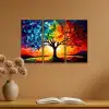 Boom - Kleurrijk - Verflook - Abstract Canvas - Meerluiken 3 luik klein -sfeer5