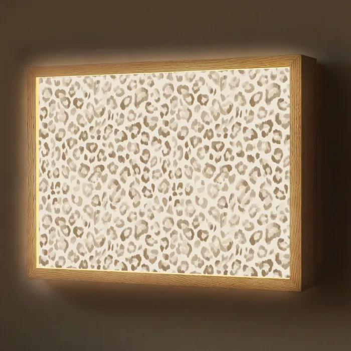 Luipaard - Klassiek - Beige Light Box met batterij (Wandlamp) middel 907 -z3d_website