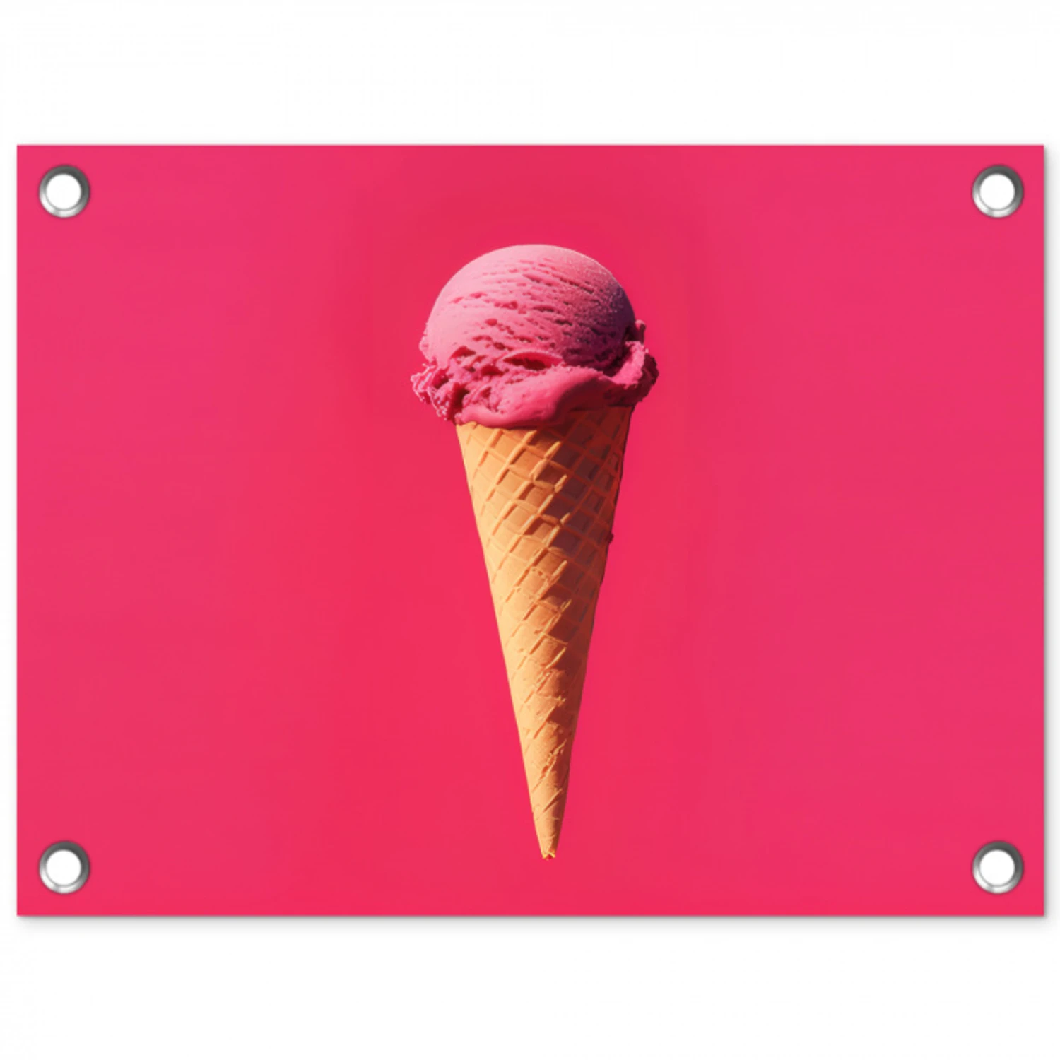 Schepijs - Roze - Hoorntje tuinposter los doek klein -3d