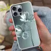 Kristal - Bloemen - Grijs Hoesje iPhone 16 Pro Max met koord klein -sfeer3