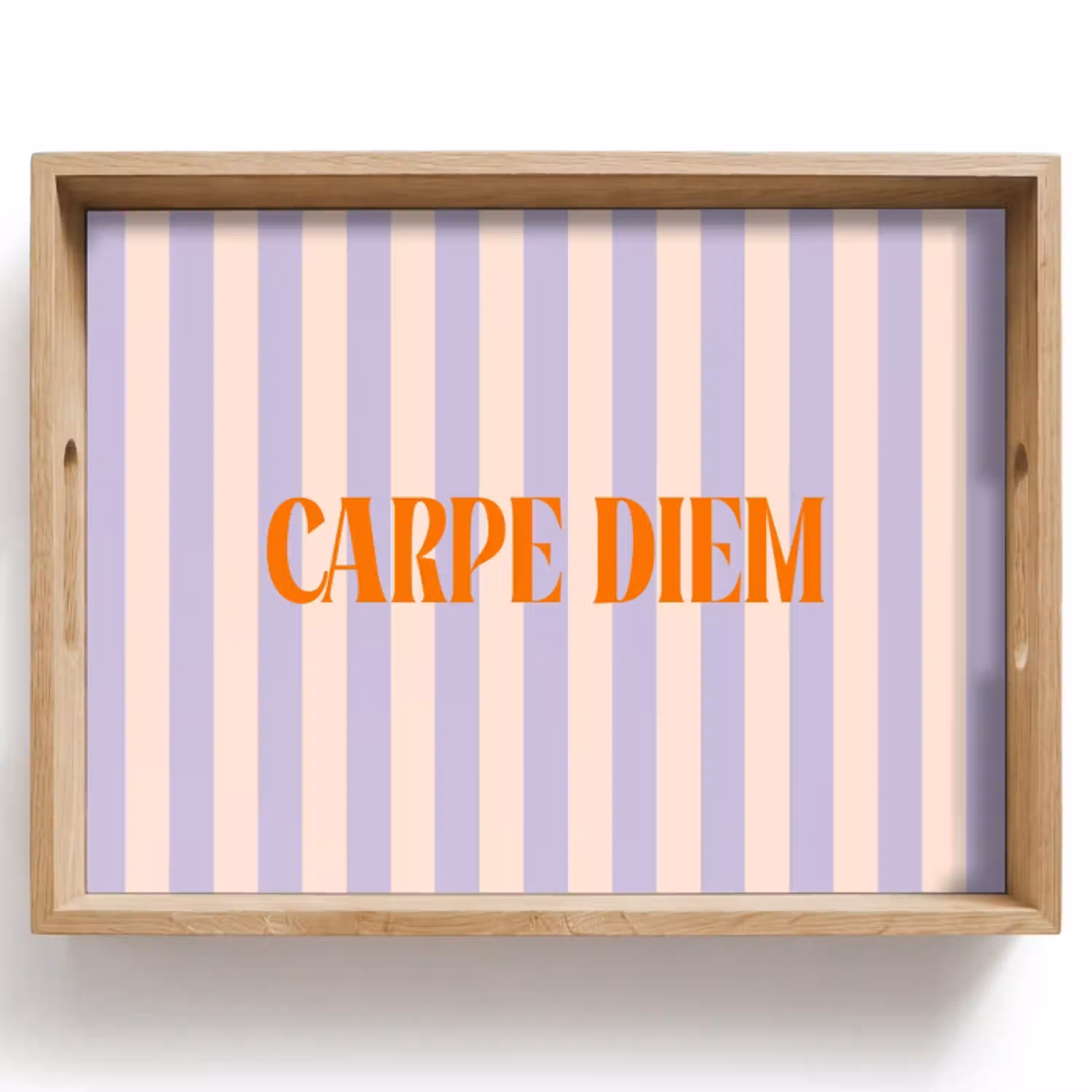 Lila - Oranje - Strepen - Carpe Diem Dienblad Rechthoek middel -z3d_shopping