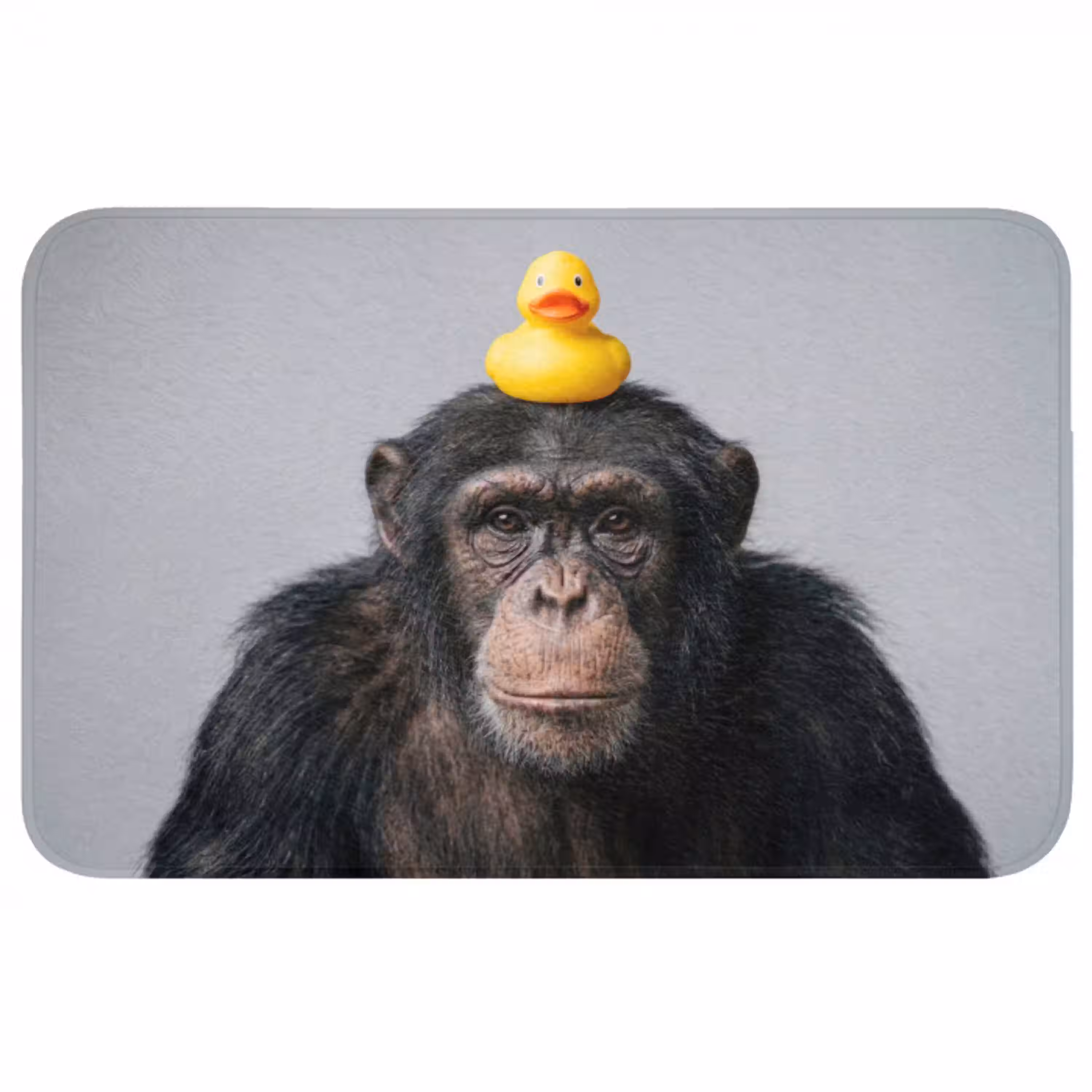 Chimpansee - Badeend - Grijs Badmat middel -3d