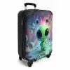Groene alien op een planeet NBS - Handbagage koffer - Kinderen Unisex middel -productfoto_3d