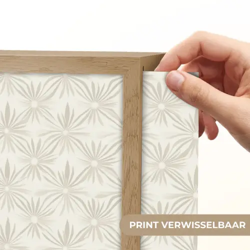 Patroon - Bloemen - Beige Light Box met batterij (Wandlamp) middel 907 -USP_websiteprintNL