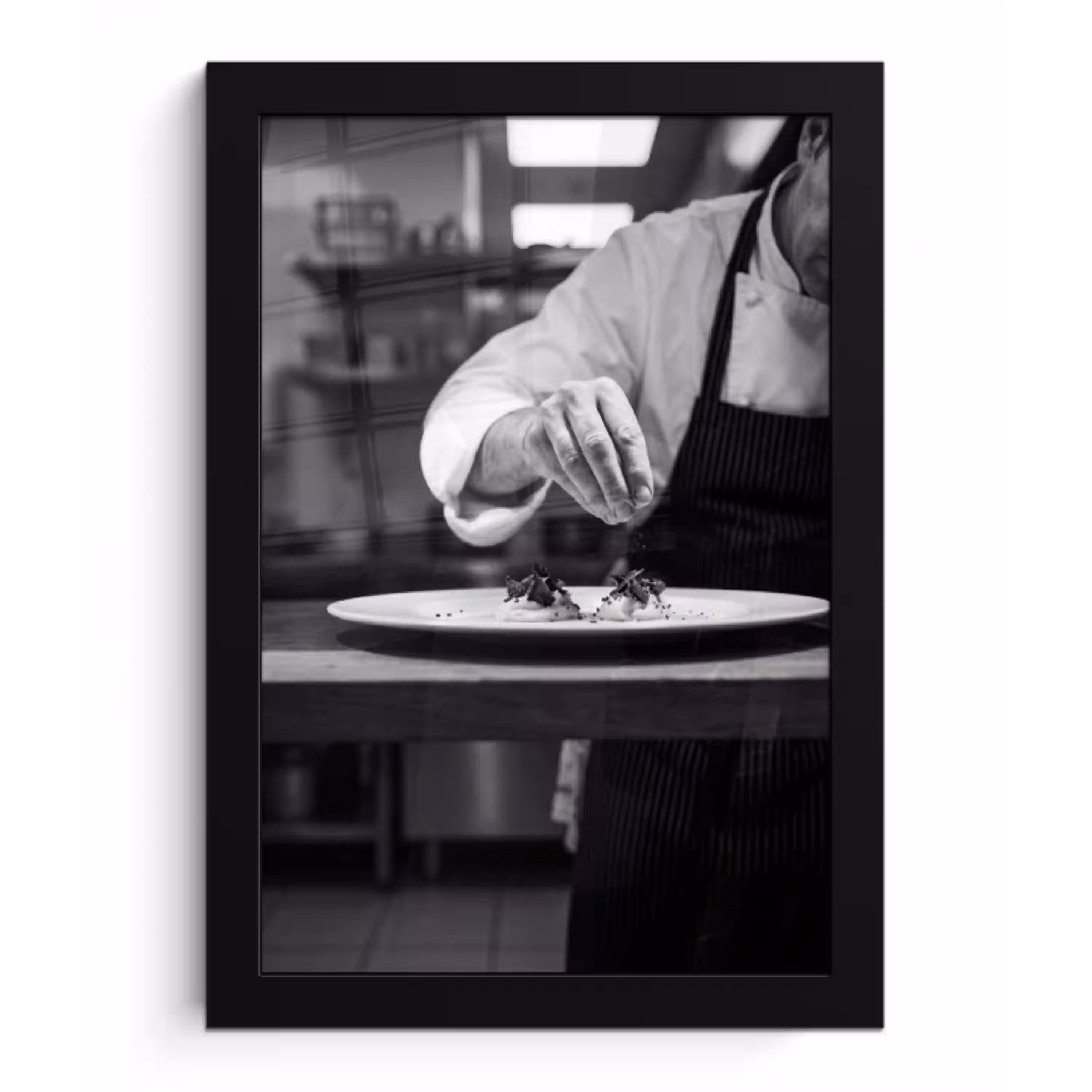 Chef - Garnering - Gerecht fotolijst zwart zonder passe partout klein -3d
