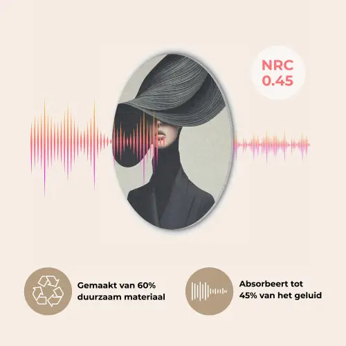Zwart - Vrouw - Hoed Akoestische PET Vilt - Rond klein -USP_NL