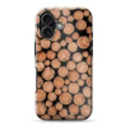 Houtblokken - Textuur - Patroon - Bruin - Rustiek Toughcase MagSafe Apple iPhone 17 klein -3d