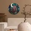 Uil - Mozaïek - Maan - Nacht Wandcirkel plexiglas klein -sfeer1