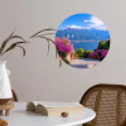 Lake Como - Italië - Landschap Wandcirkel behangsticker klein -sfeer3