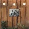 Zebra - Wilde dieren - Vlinder - Bloemen tuinposter los doek klein -sfeer1