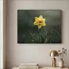 Bloem - Narcis - Gras - Geel Textielframe zwart klein -sfeer2