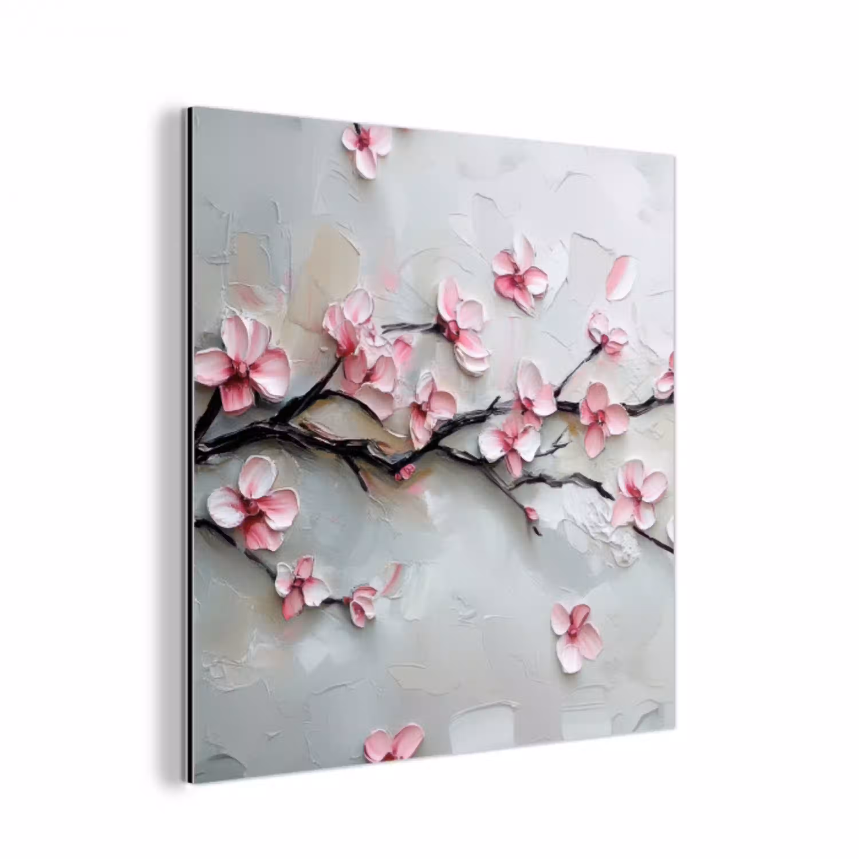 Bloesem - Kunstzinnig - Roze - Sakura aluminium wit klein -3d