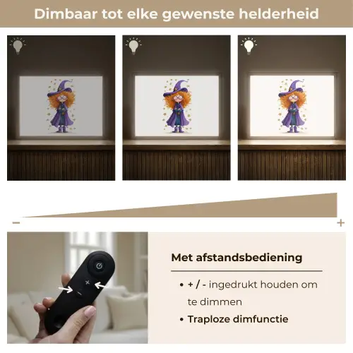 Toverheks - Sterren - Paars Light Box met batterij (Wandlamp kind) middel -USP_dimbaarNL