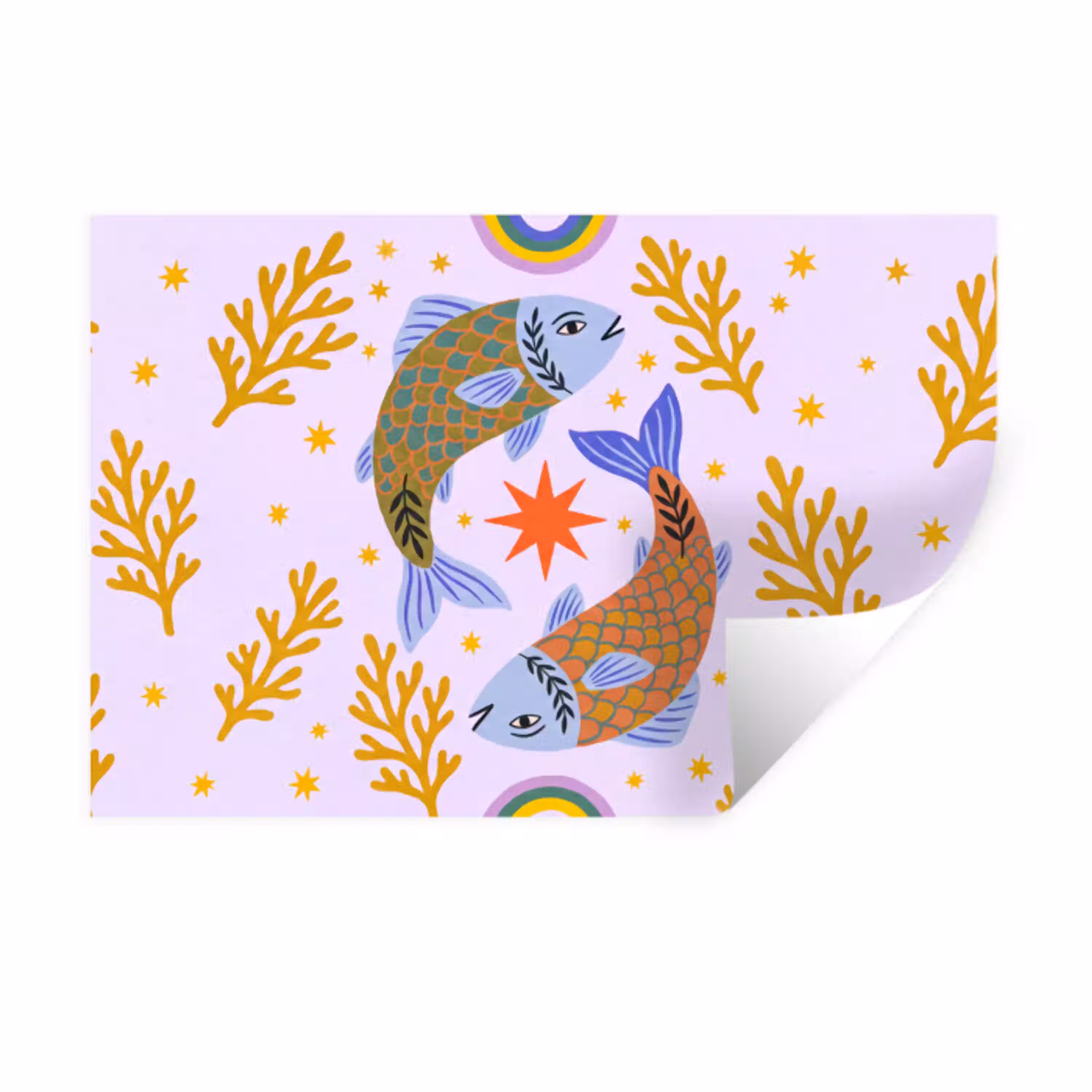 Vis - Onderwater - Dieren - Abstract - Kleurrijk Muursticker klein -3d