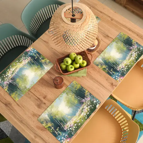 Bos - Schilderstijl - Kleurrijk Placemat vinyl groot -zzsfeer5_Kitchenyeah-website