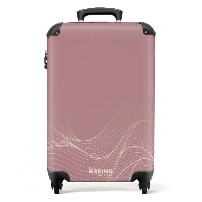 Minimal - Zacht oudroze met golven NBS - Handbagage koffer - Unisex middel -productfoto_recht