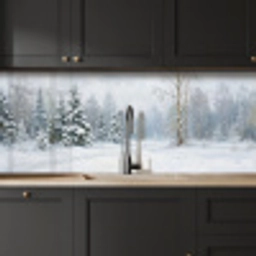 Bospad - Dennen - Sneeuw - Winter - Rustgevend keuken achterwand 2 middel -sfeer1