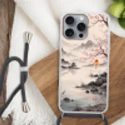 Zon - Japans - Traditioneel Hoesje iPhone 16 Pro Max met koord klein -sfeer4