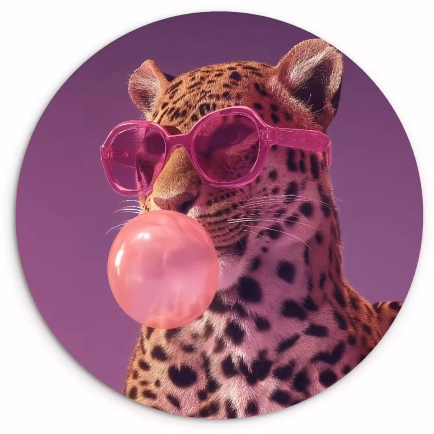 Muurcirkel - Panter - Zonnebril - Kauwgombel - Roze