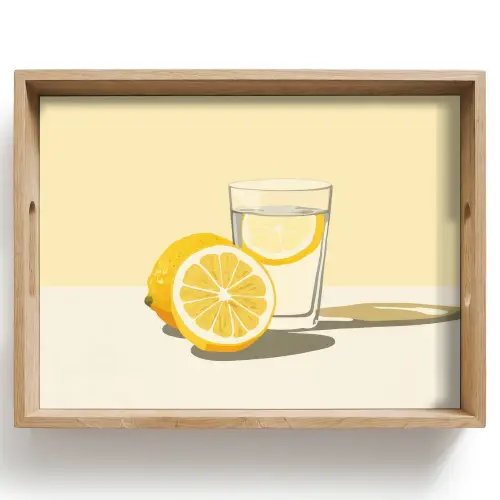 Glas - Citroenschijfjes - Geel Dienblad Rechthoek middel -z3d_shopping