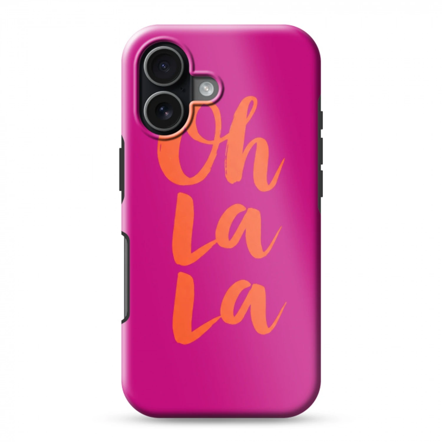 Oh la la - Roze - Oranje - Minimalistisch Toughcase MagSafe Apple iPhone 17 klein -3d