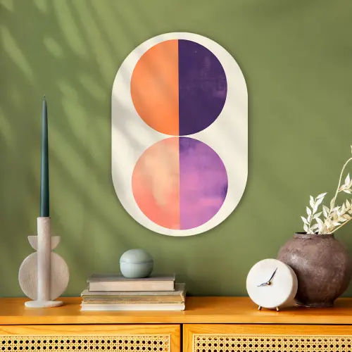 Abstract - Cirkels - Paars Wandcirkel Ovaal Forex klein -sfeer2