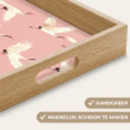 Modern - Kraanvogels - Roze Dienblad Rechthoek middel 911 -USP_HandgreepNL