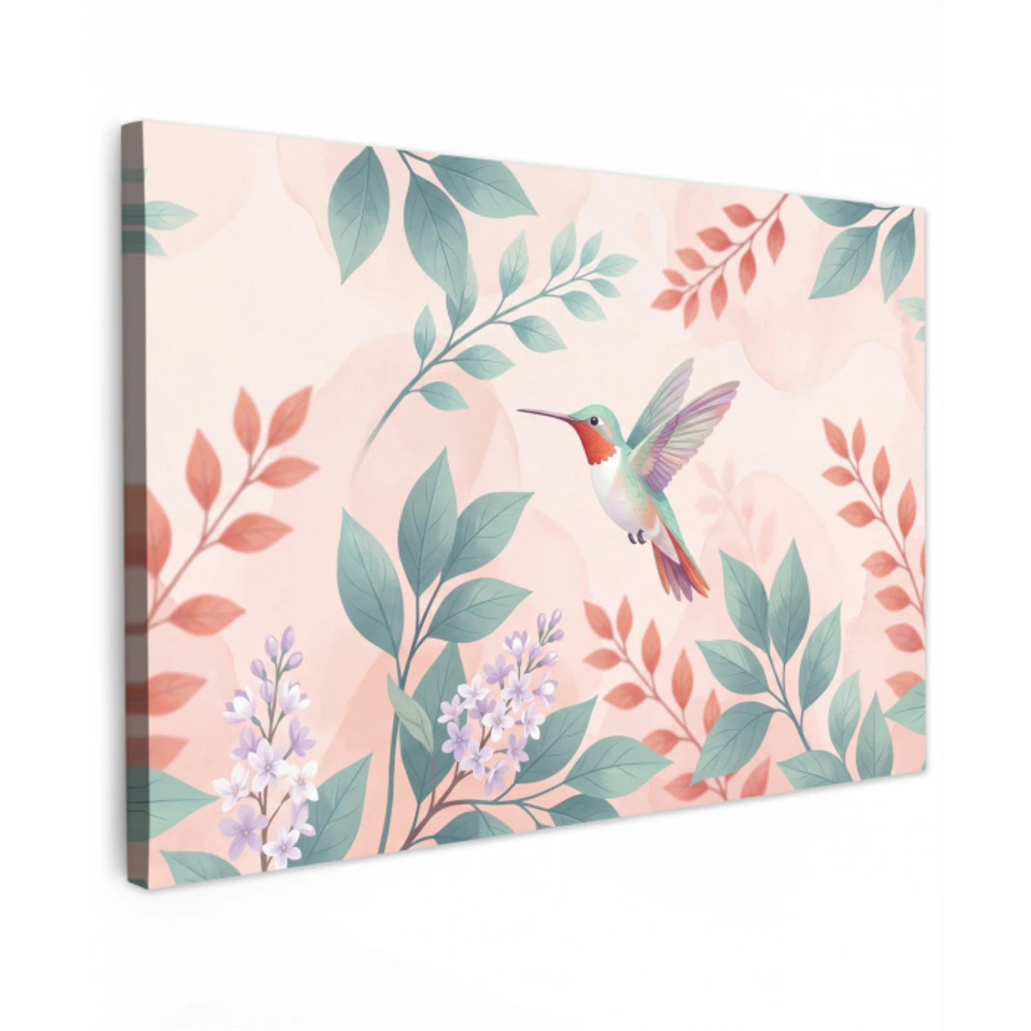 Kolibrie - Vliegen - Natuur - Illustratie - Kleurrijk canvas 2cm klein -z3d
