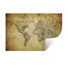 Wereldkaart - Vintage - Antiek - Bruin - Papier Muursticker klein -3d