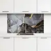 Marmer - Abstract - Goud - Grijs keuken achterwand 2 middel -3d