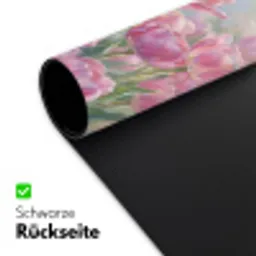 Tulpen - Veld - Lente - Roze Muismat XXL klein -ysfeer2_duits