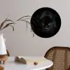 Panter - Dieren - Zwart - Ogen Wandcirkel behangsticker klein -sfeer3