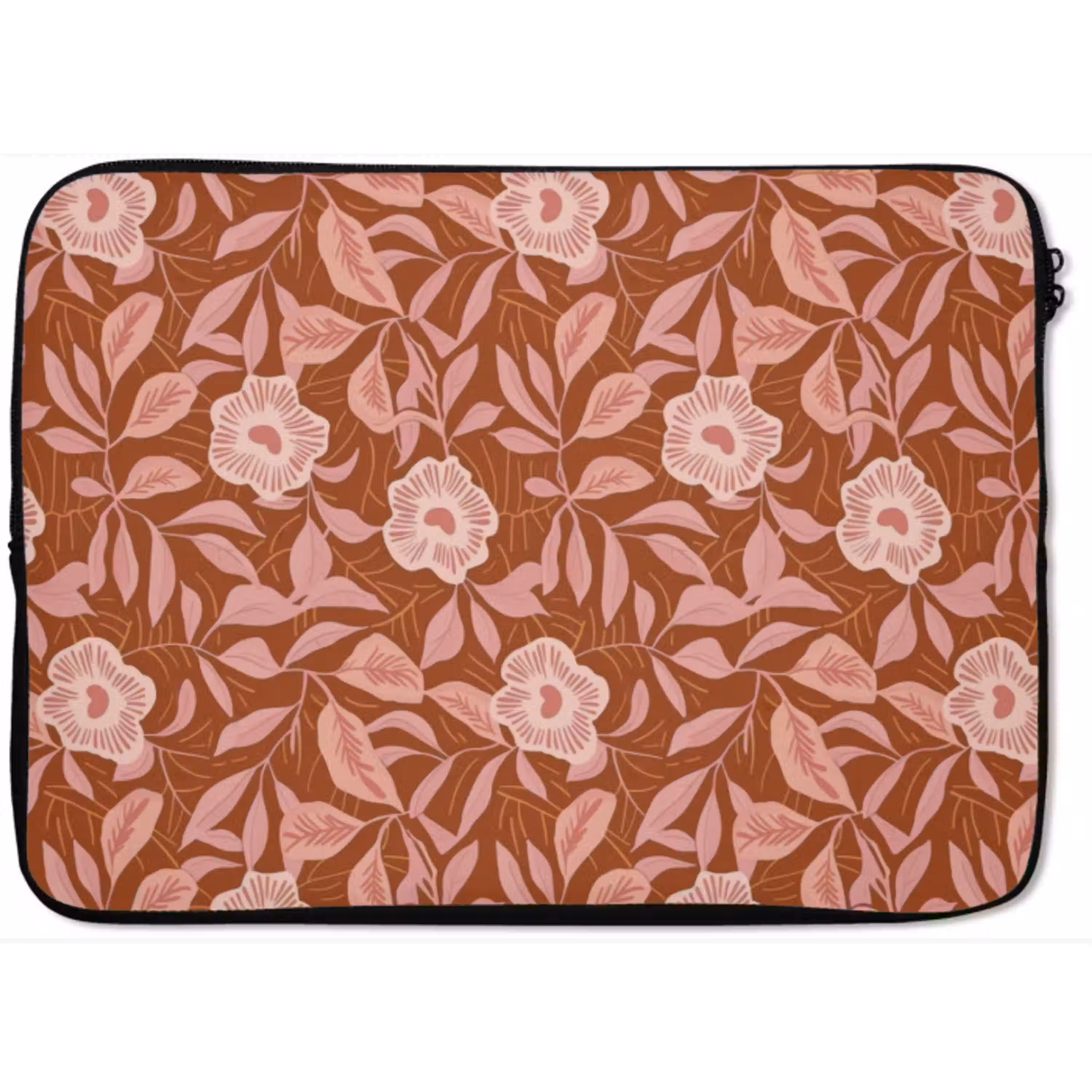 Patroon - Bladeren - Terracotta laptophoes neopreen klein 279 -zkaufland3dotto