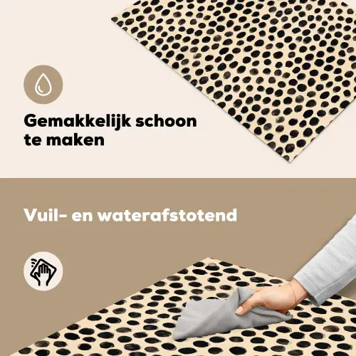 Stippen - Patroon - Zwart Inductie beschemer met haakjes klein 777 -ky-schoon-nl