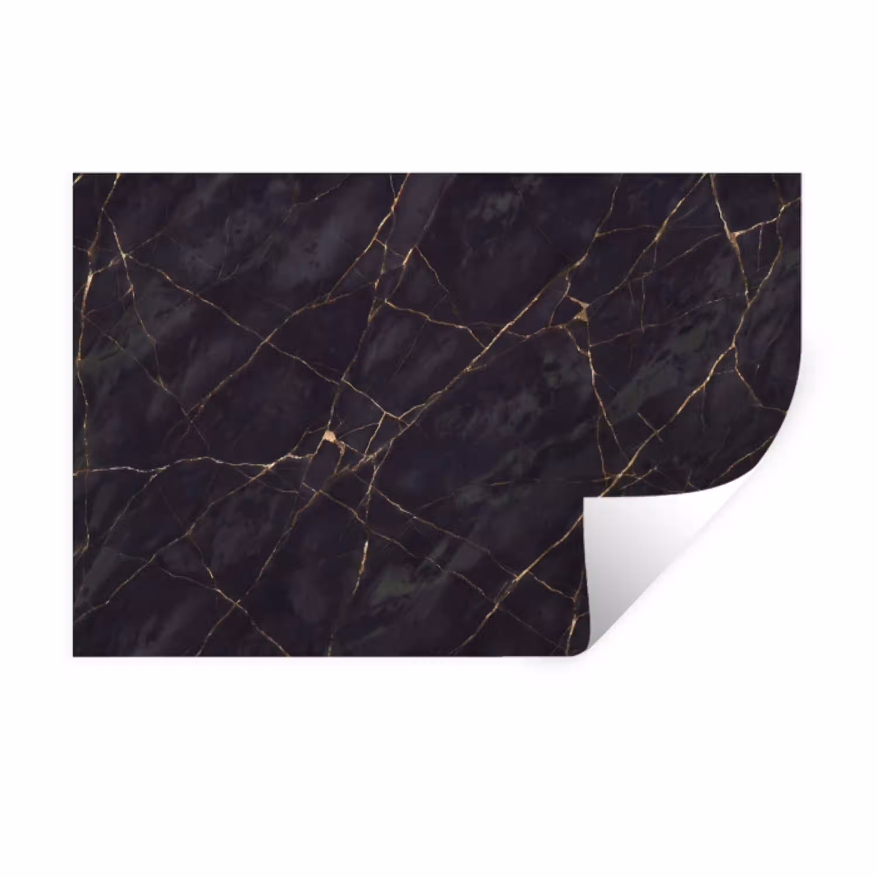 Textuur - Gouden lijnen - Abstract - Modern - Zwart Muursticker klein -3d