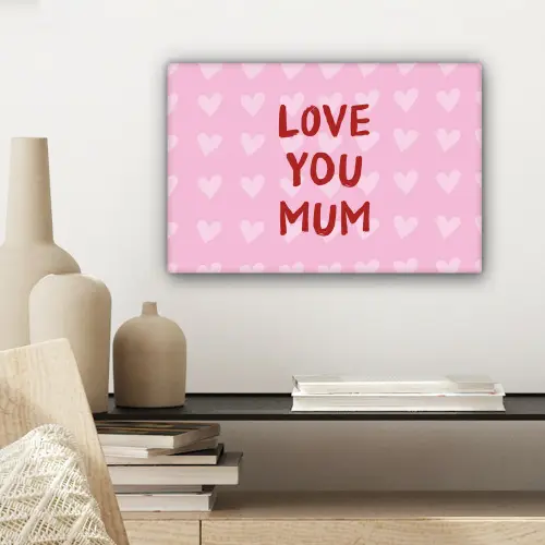 Love - Quote - Moeder - Rood canvas 2cm klein -sfeer6