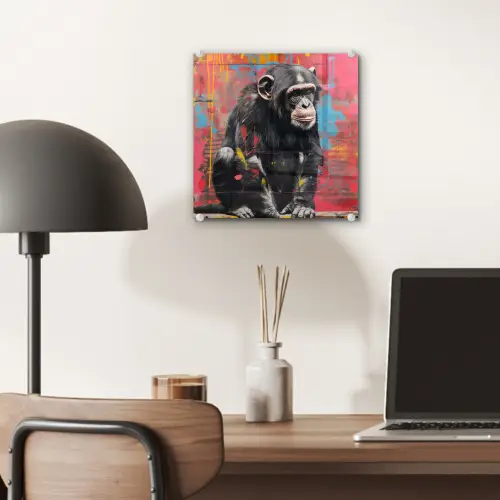 Graffiti - Chimpansee - Dieren - Street art - Banksy plexiglas 5mm klein -sfeer6