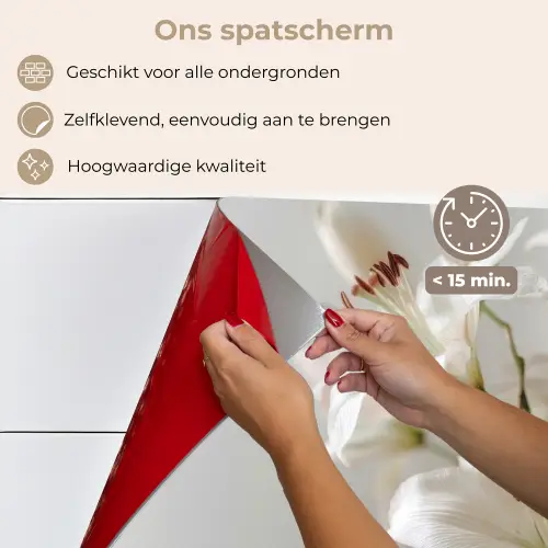 Lelies - Boekte - Wit - Meeldraden keuken achterwand spatscherm klein -spatscherm_NL