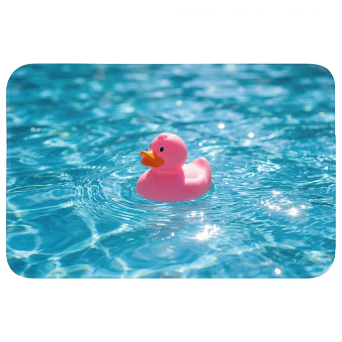 Badeend - Dobberend - Roze Badmat klein -3d