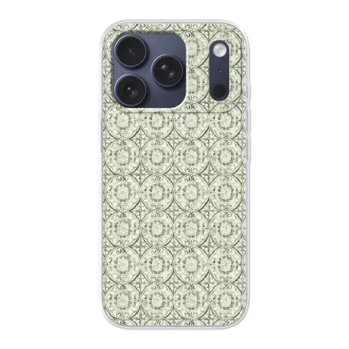 Krulornament - Tegel - Groen Telefoonhoesje iPhone 17 Pro klein 878 -3d