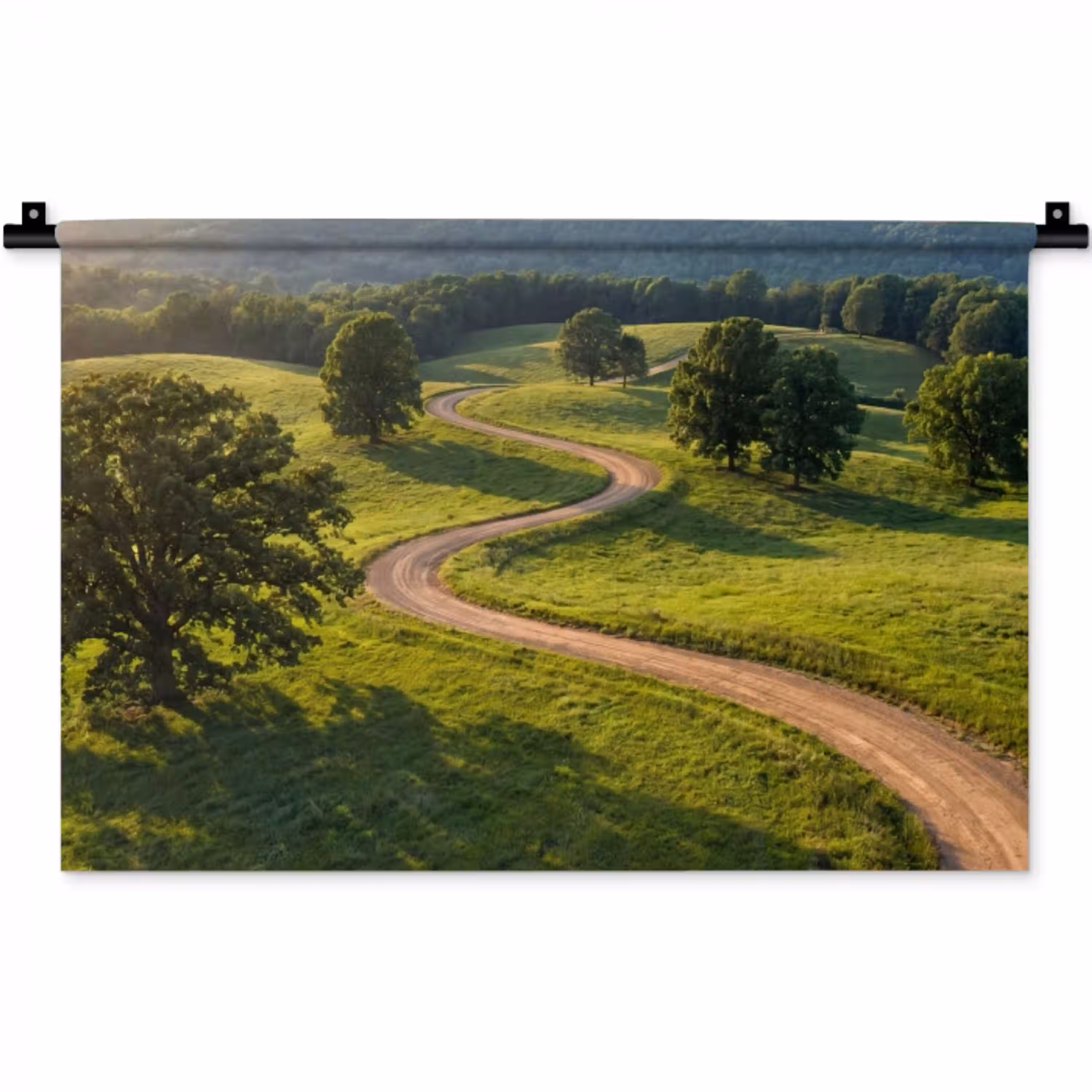 Weg - Weide - Natuur - Groen Wandkleed katoen klein -zz3d